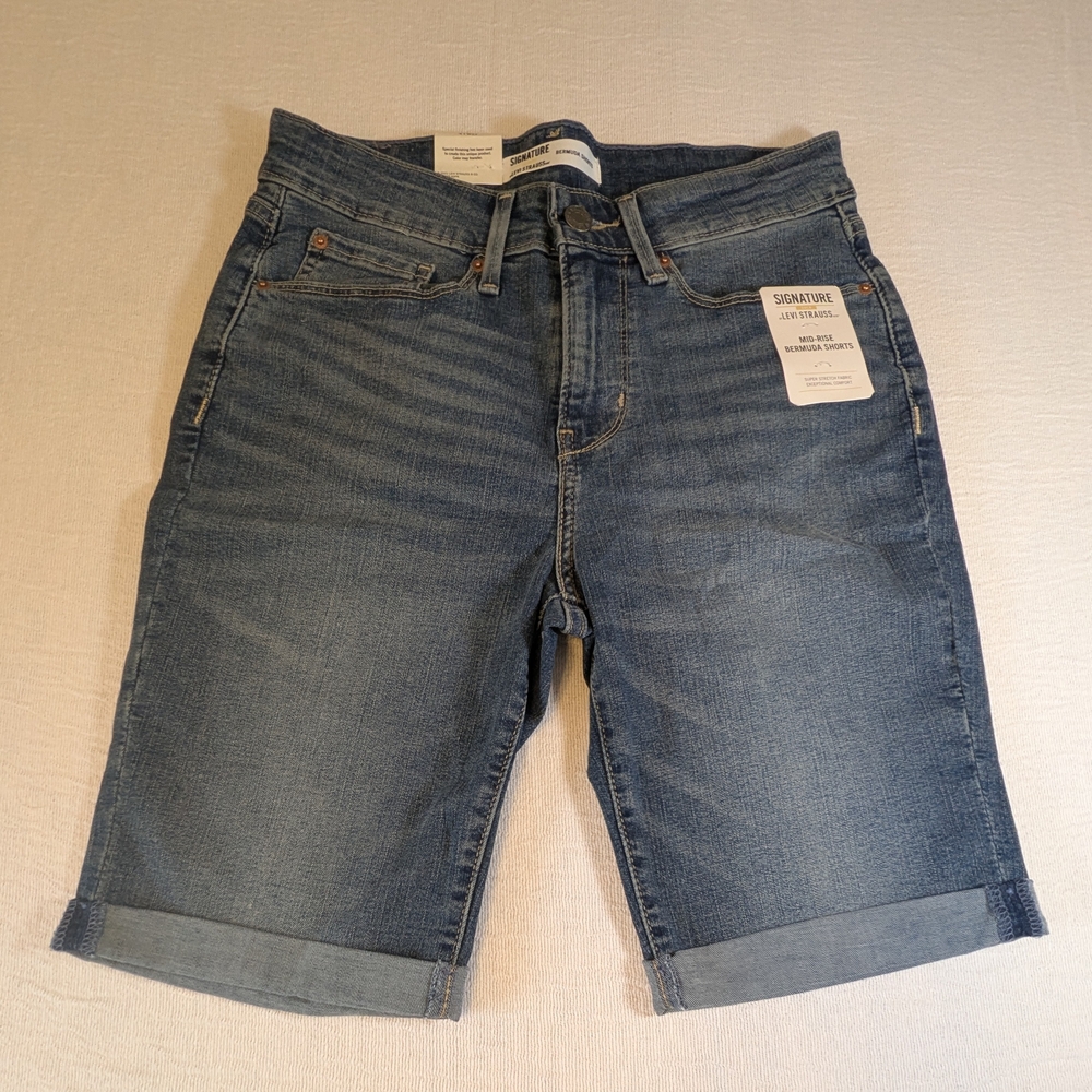 Signature by Levi Strauss Blue Bermuda Shorts